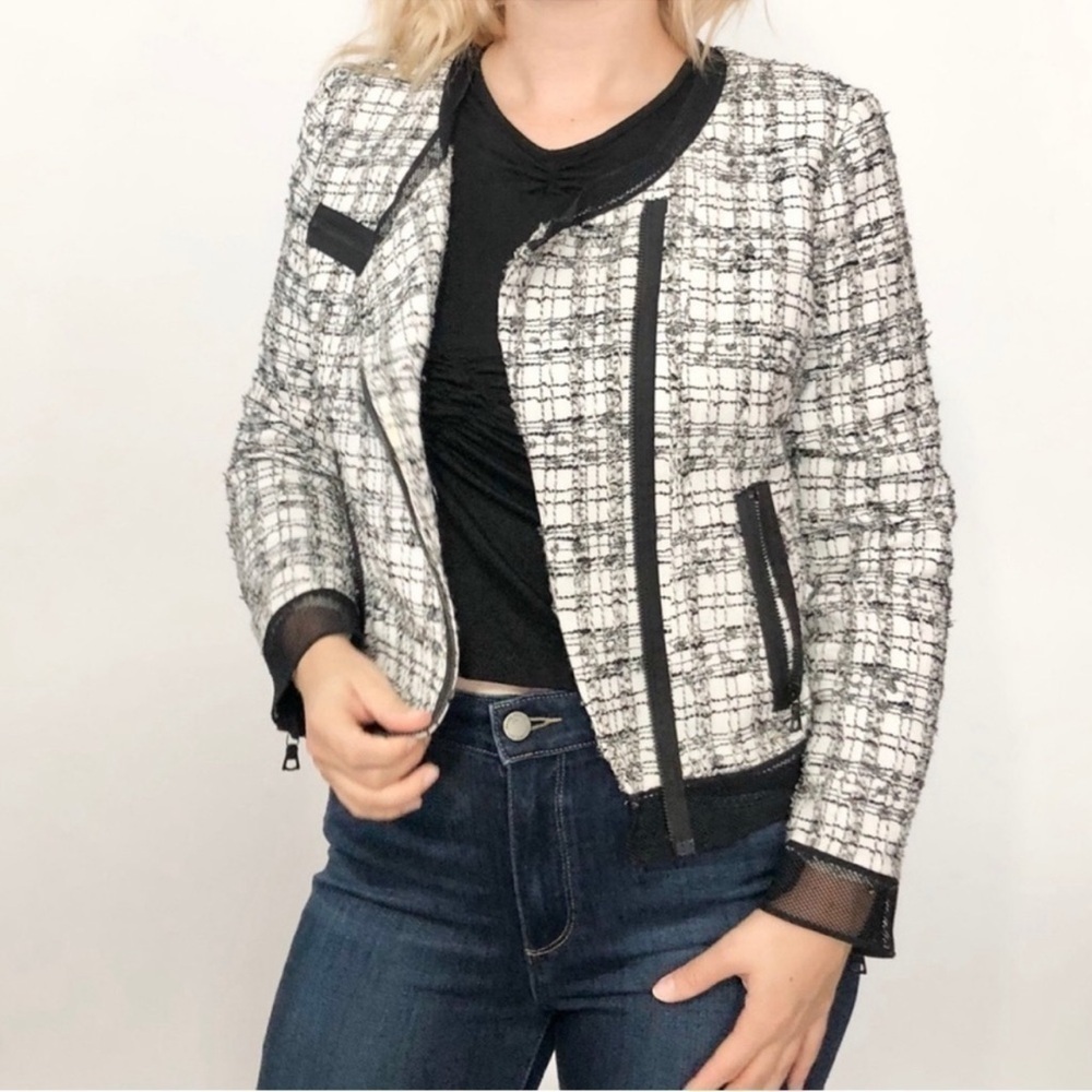 Milly White Tweed Jacket Skirt Suit Set